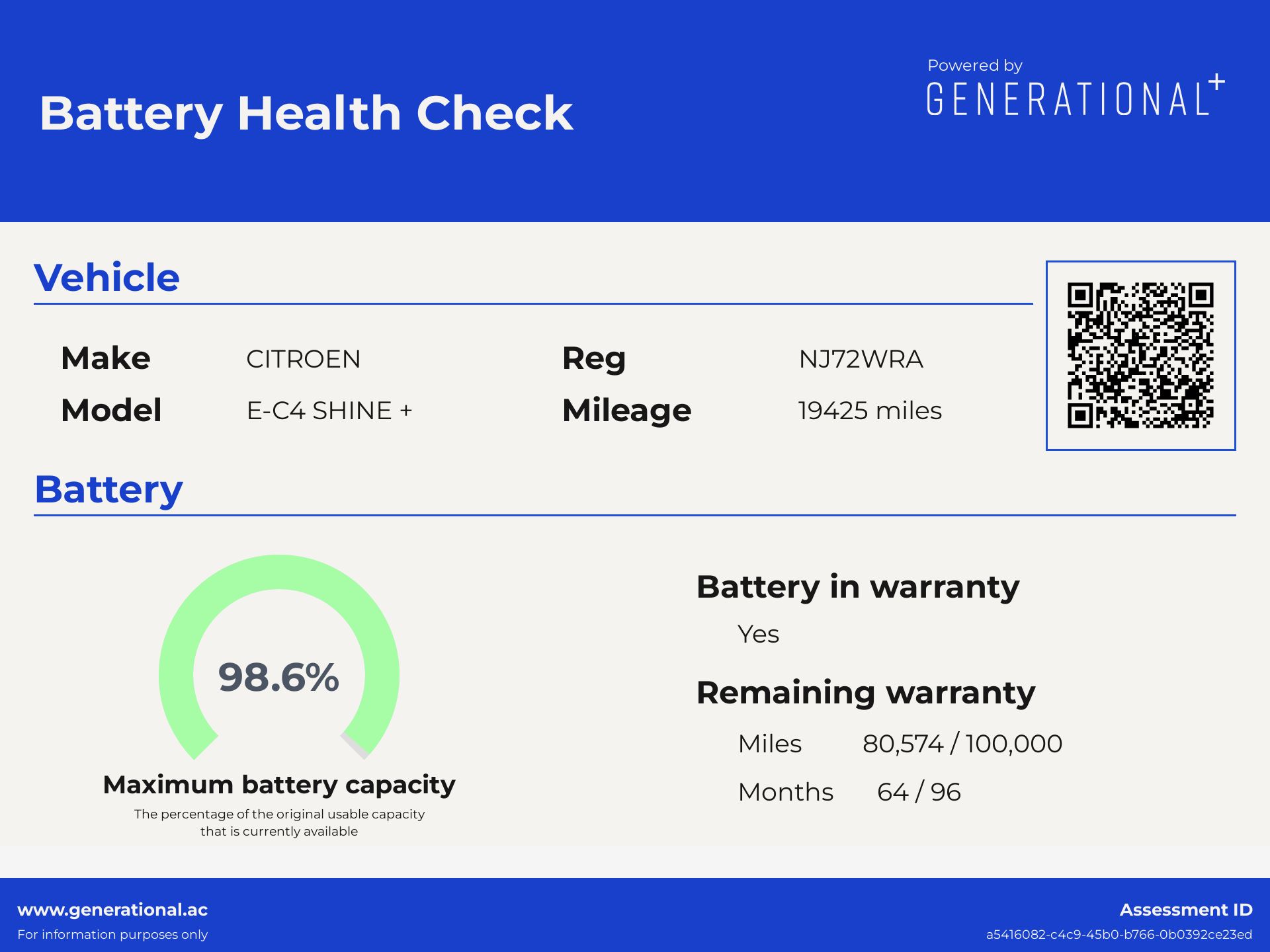 Battery certificate for NJ72WRA